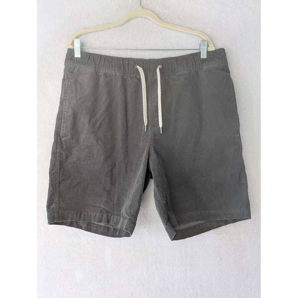 Vuori Corduroy Shorts Men's L Gray Elastic Drawstring Casual Outdoor 8.5" Inseam